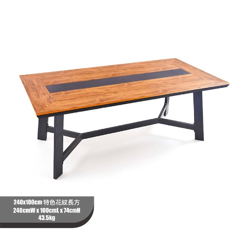 240x100cm 塑木桌(仿真木紋) 特色花紋長方 批發